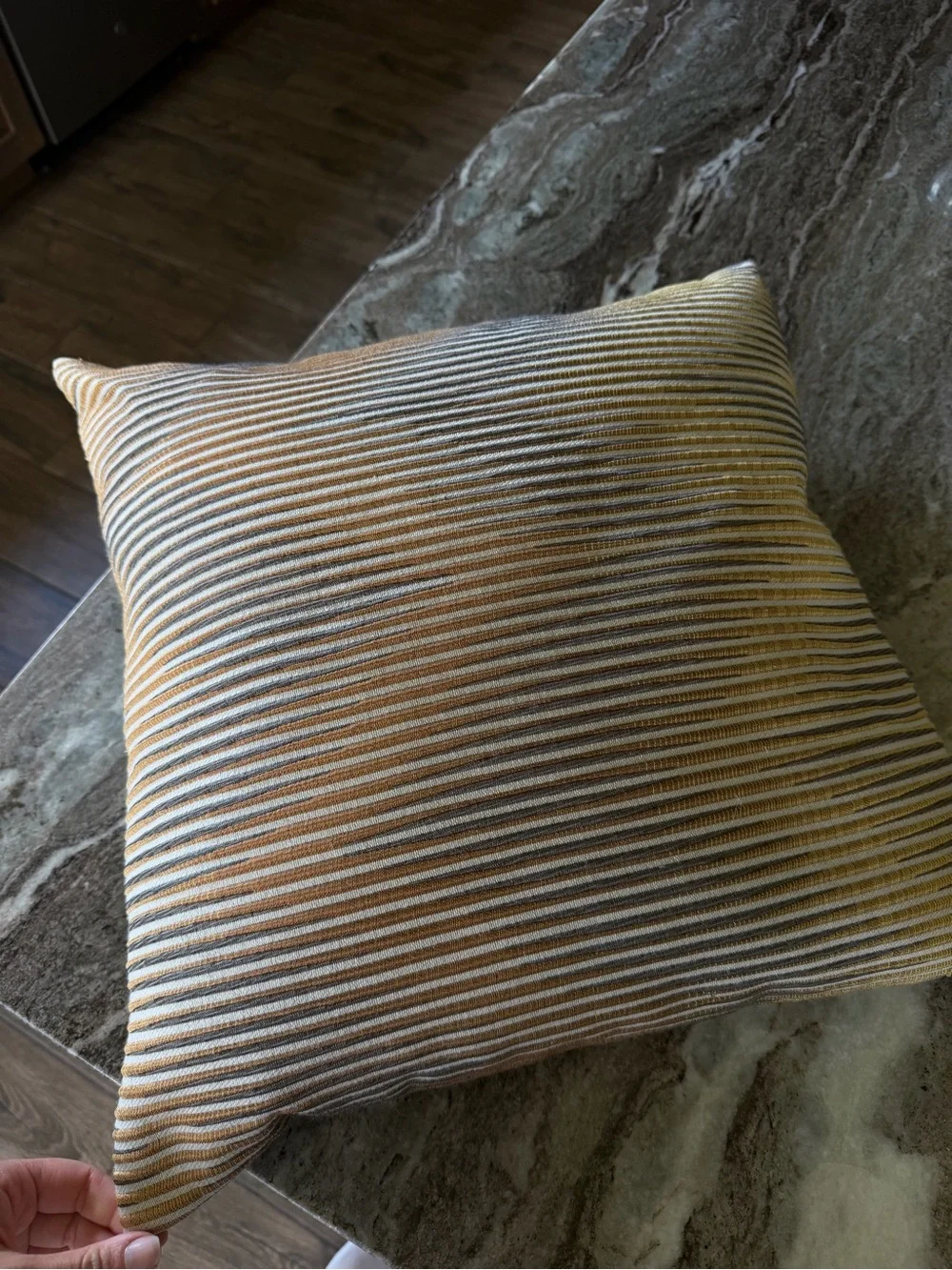 Two Missoni Home Striped Pillow in Gold and Gray